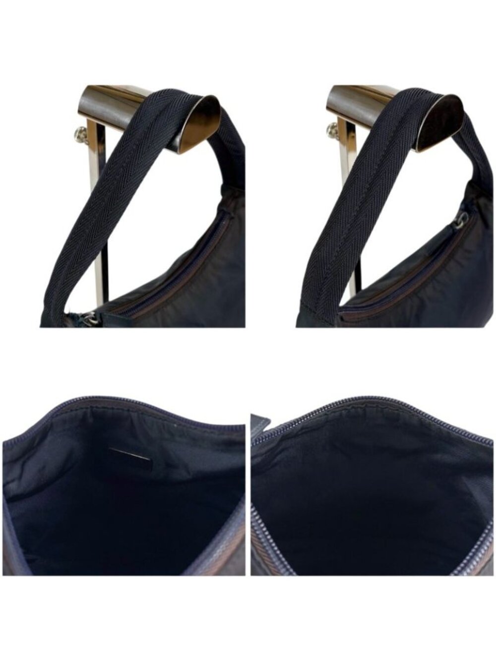 Prada Triangle Logo Pouch Mini Handbag Tessuto Nylon Navy Blue - Picture 6 of 10